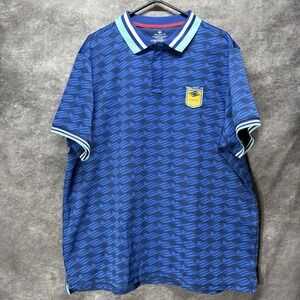 Disney Cruise Line Polo Shirt Adult XXL Blue Mickey Mouse Embroidered Wave Print